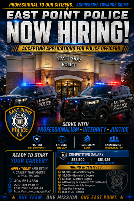The East Point Police Department Is Now Hiring