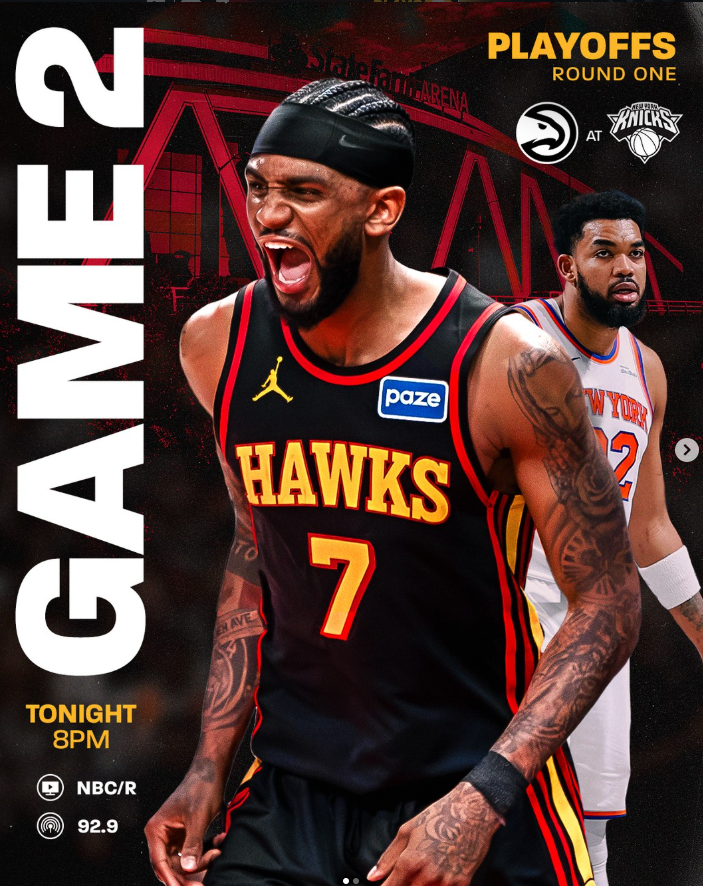 Hawks Look To Rebound Against Knicks In Game 2 Tonight At Madison Square Garden