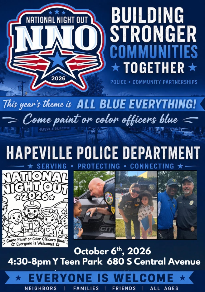 Mark Your Calendars: The Hapeville Police Department Invites The Community To “National Night Out” On  Tuesday, October 6