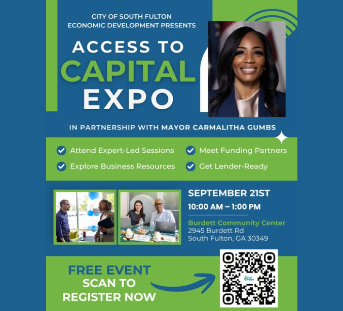 Happening Today: The City of South Fulton Economic Development Department And Mayor Carmalitha Gumbs Sponsor “Access to Capital Expo”