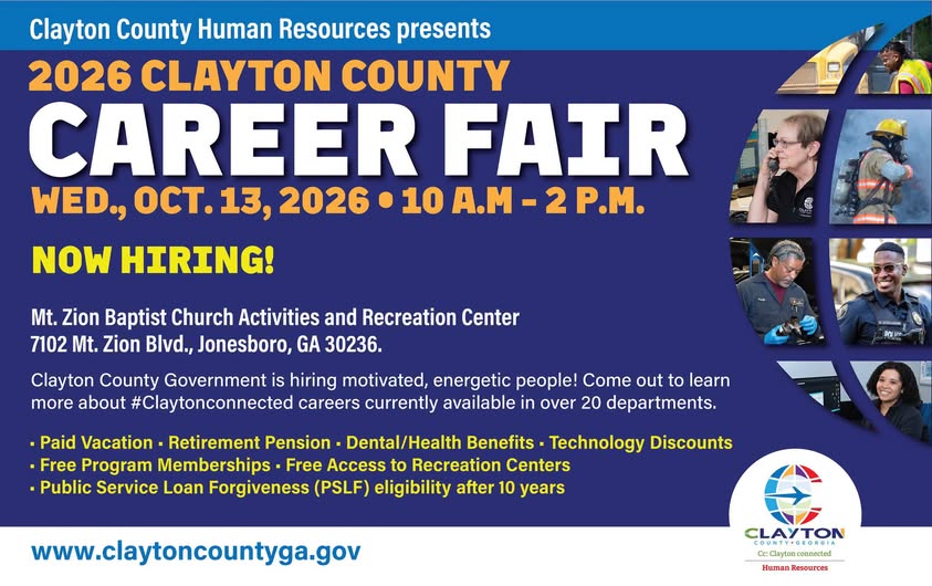 Clayton County Offers Career Fair Tuesday, October 13 From 10 A.M. to 2 P.M